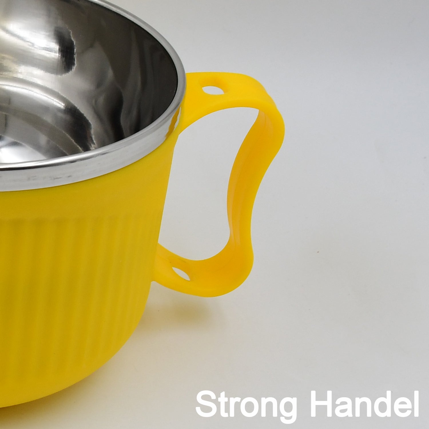 White bowl with handle and lid, designed for easy serving of breakfast cereals, soups, and beverages. Dishwasher safe. White bowl with handle and lid, designed for easy serving of breakfast cereals, soups, and beverages. Dishwasher safe.